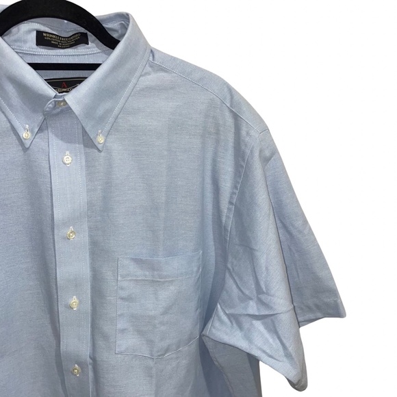 The Arrow Company Men's Wrinkle Free Oxford Cotton Blend 17 1/2 Short Sleeve - Picture 3 of 10